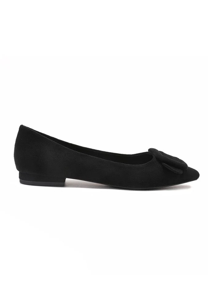 Whoopi Black Suede Buckle Pumps - Image 2