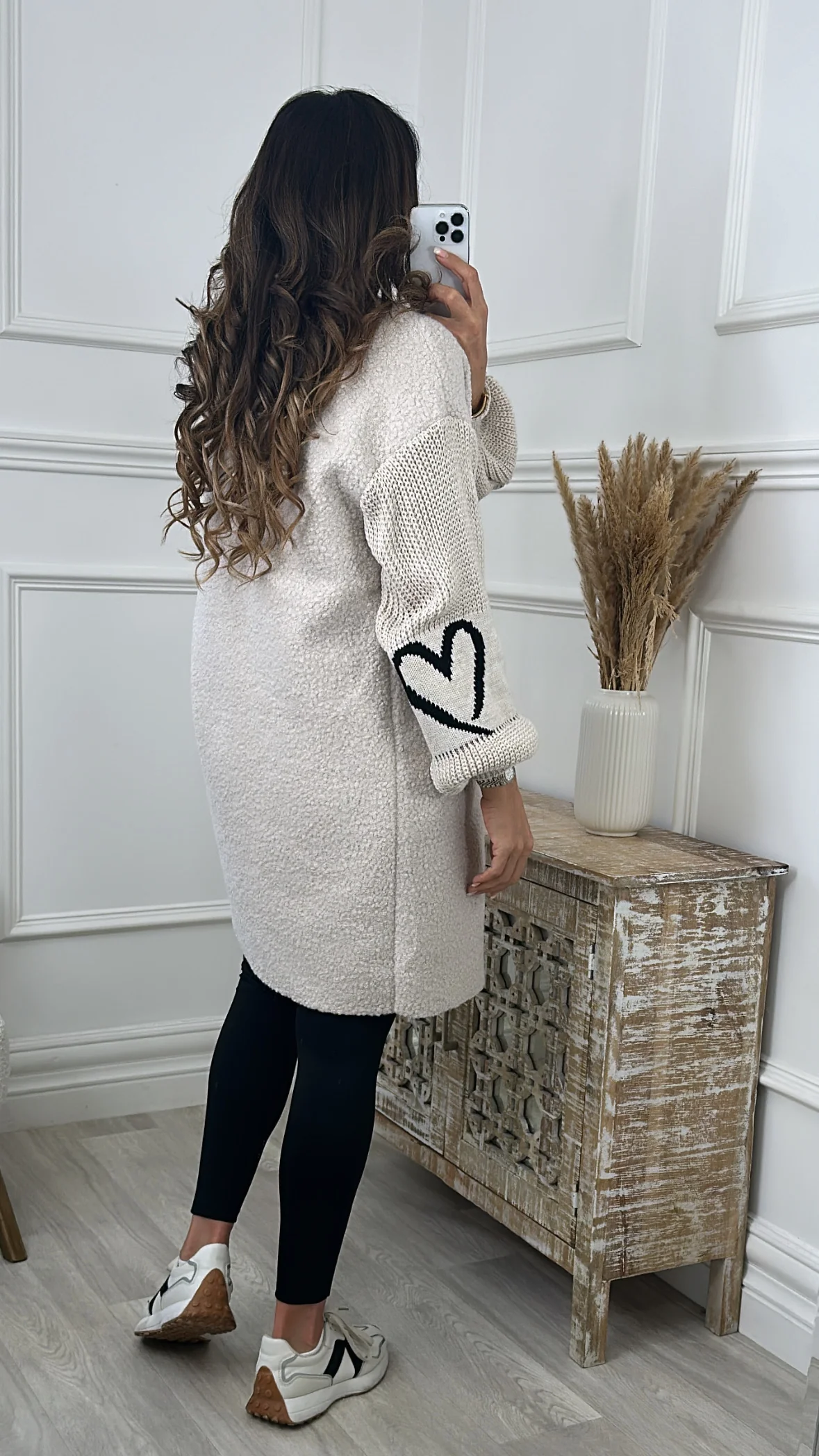 Yvonne Cream Heart Sleeve Coatigan - Image 4