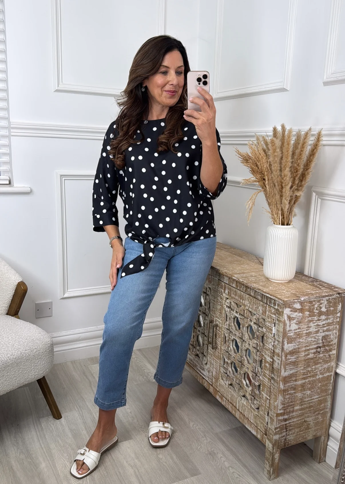 Zelda Black Polka Dot Top - Image 3